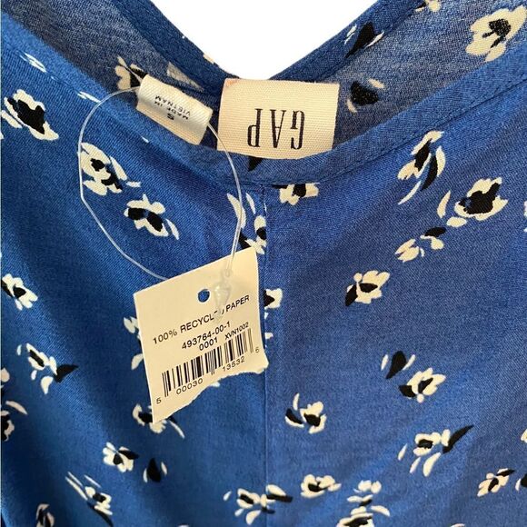 Gap NWT Sz S Blue Liberty Floral Skinny Straps Flowy Boho Maxi Summer Dress - Picture 5 of 7